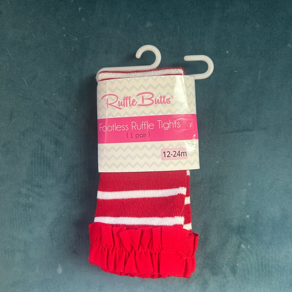 Ruffle Butts Striped Red Ruffle Leggings